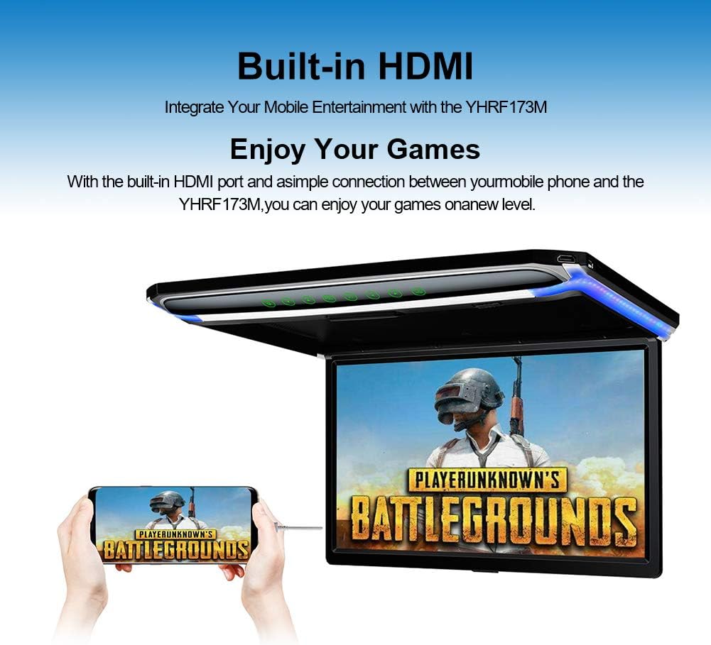 17.3 Car Overhead Flip Down Monitor with HDMI IR FM USB SD B90809