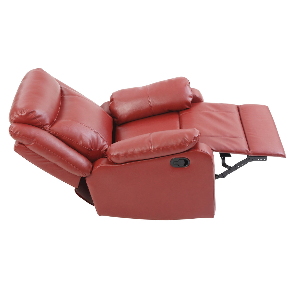 Red Reclining Accent Chair with Pillow Top Arm K15332