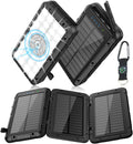 Solar Charger Power Bank 10000mAh with 3 Foldable Solar Panels Wireless Portable Charger Camping Light R74674