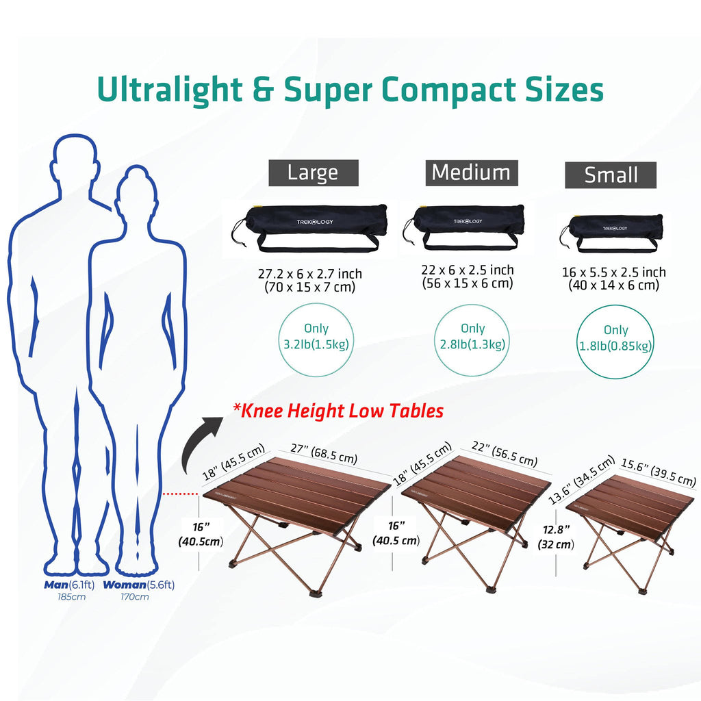Blue Aluminum Portable Camping Side Table J32755