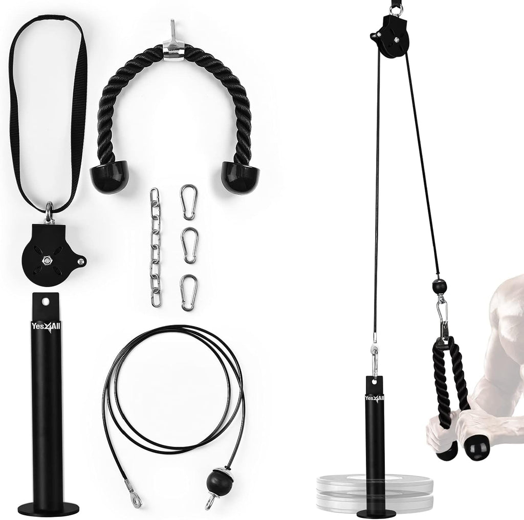 Weight Plate Loading Pin 1 inch and 2 inch with Tricep Rope Cable Attachment Pack of 2 Y994809