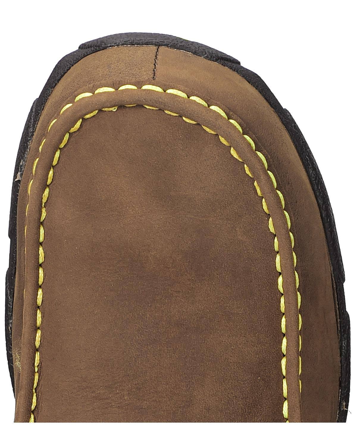 Distressed Saddle/Neon Yellow Leather Driving Moc R3841