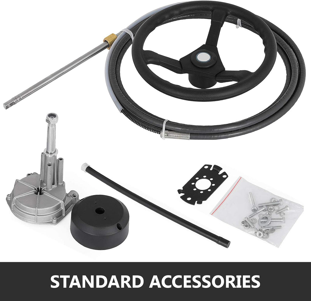 Outboard Steering System 10 Feet Marine Steering System 3/4'' Shaft with 13.5 Inch Wheel U6733