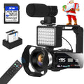 4K Camcorder with 32GB SD Card, WiFi, 18X Zoom, 3.0" Rotatable Touch Screen F381782