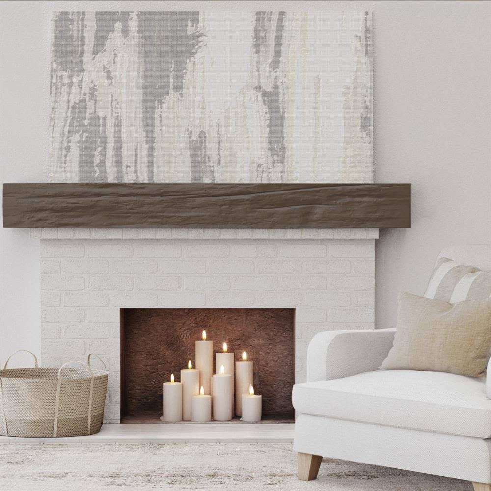 Burnished Mahogany Faux Wood Fireplace Mantel O58270