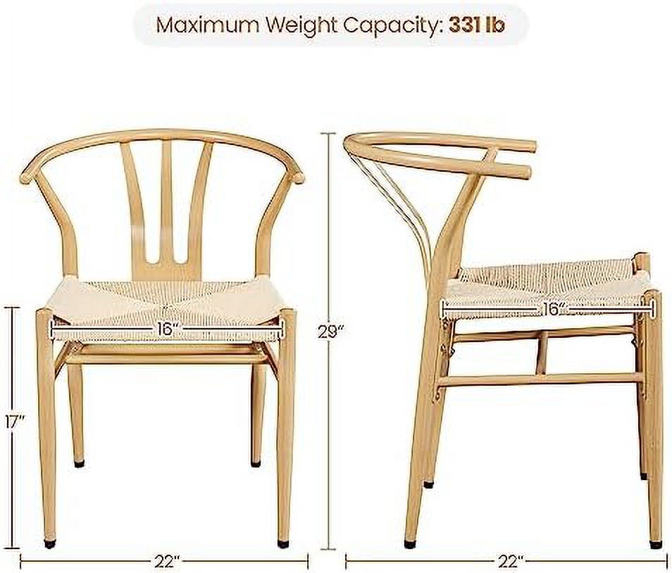 Black Rattan Metal Dining Chair with Hemp Seat Z3044