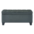 Grey Faux Leather Storage Ottoman F1725