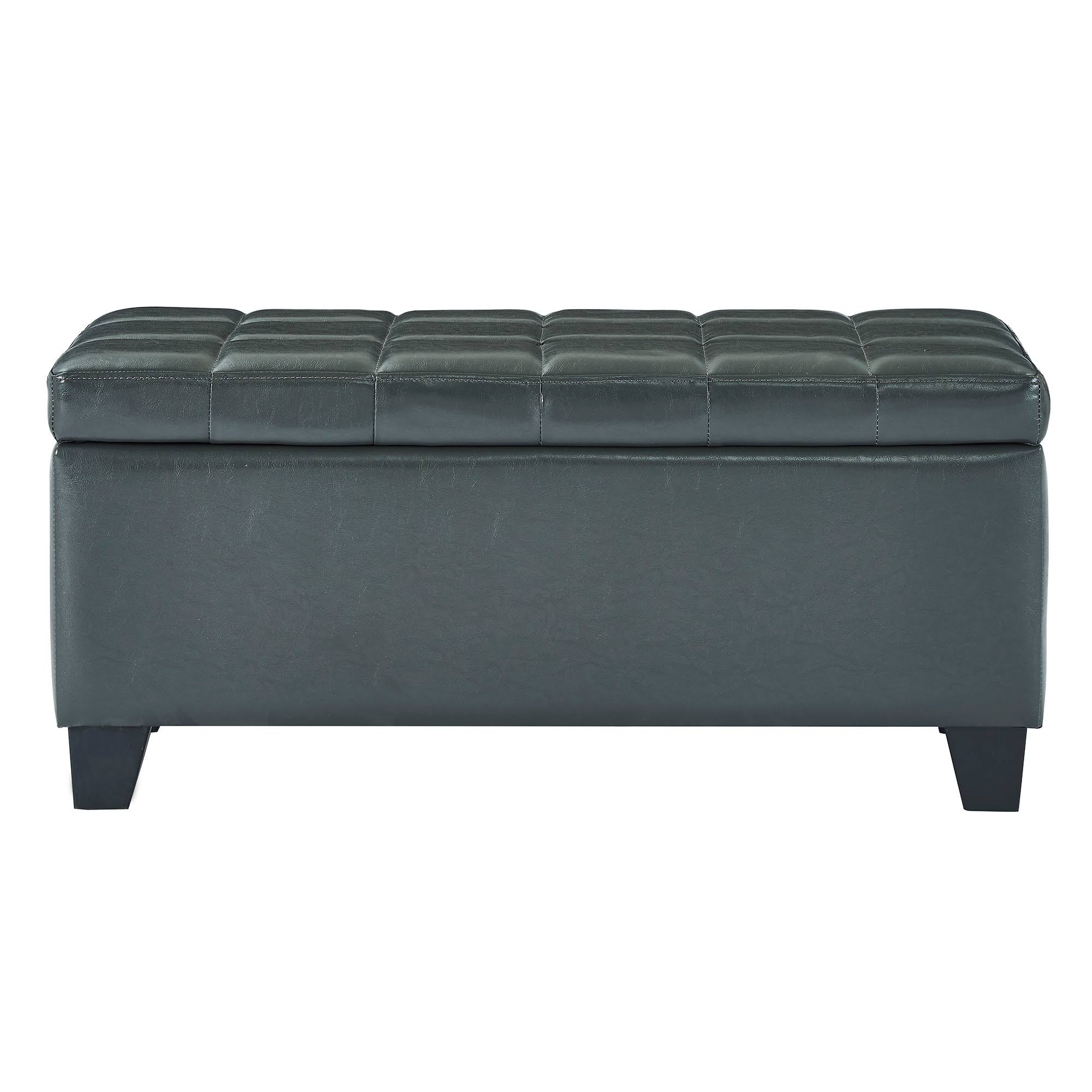 Grey Faux Leather Storage Ottoman F1725