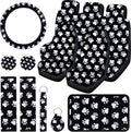 15 Pcs Paw Print Car Seat Cover Full Set V92536