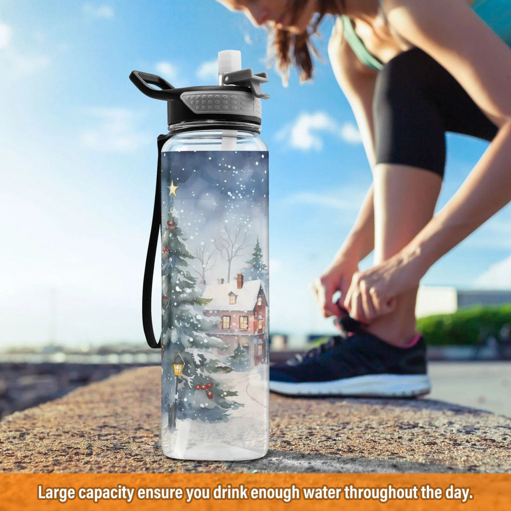 32oz Tritan Water Bottle with Straw Leakproof BPA Free Clear Z95910