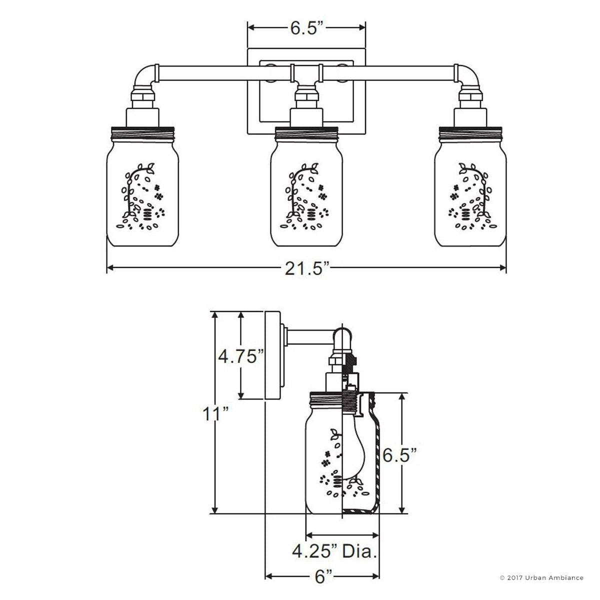 Industrial Bathroom Light, Medium Size, Antique Black R645