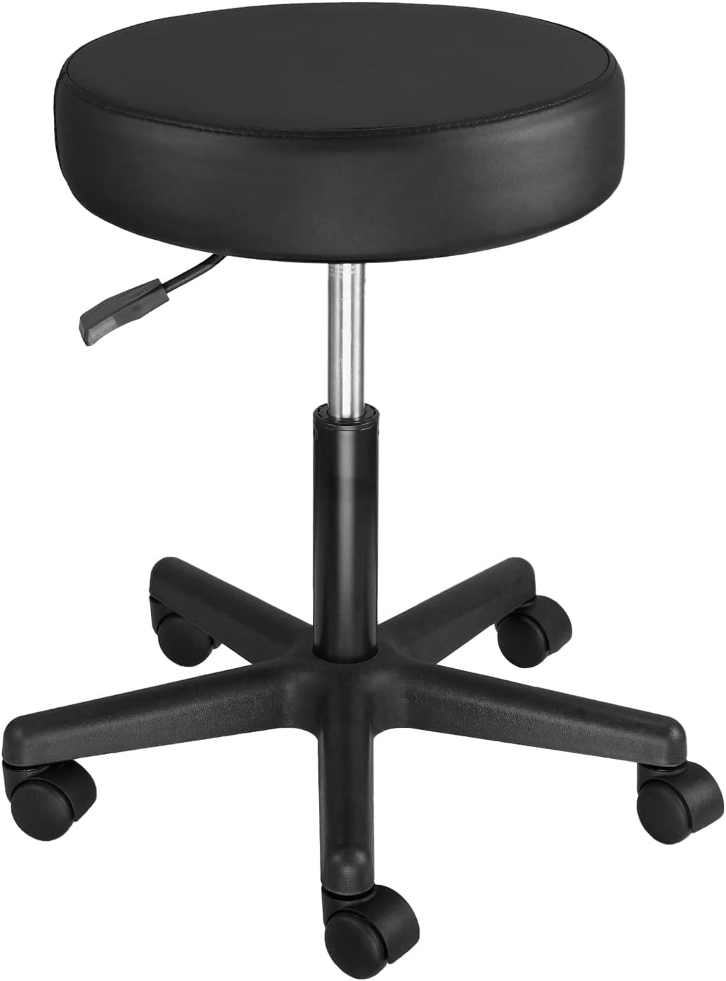 Black Adjustable Round Rolling Stool L979