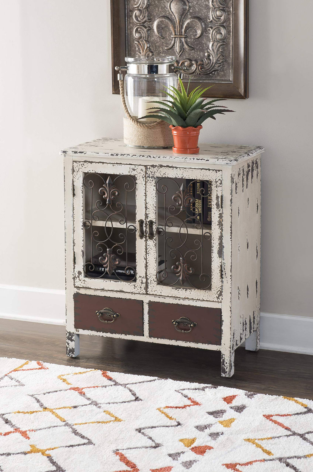 White 2 Door 2 Drawer Console M5746