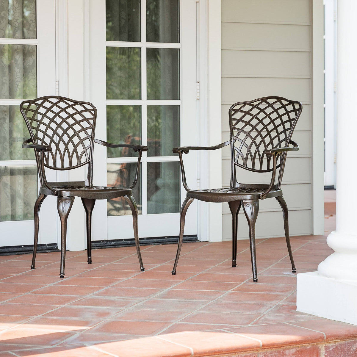 Bronze Decorative Aluminum Outdoor Dining Chairs (2-Pack) G540