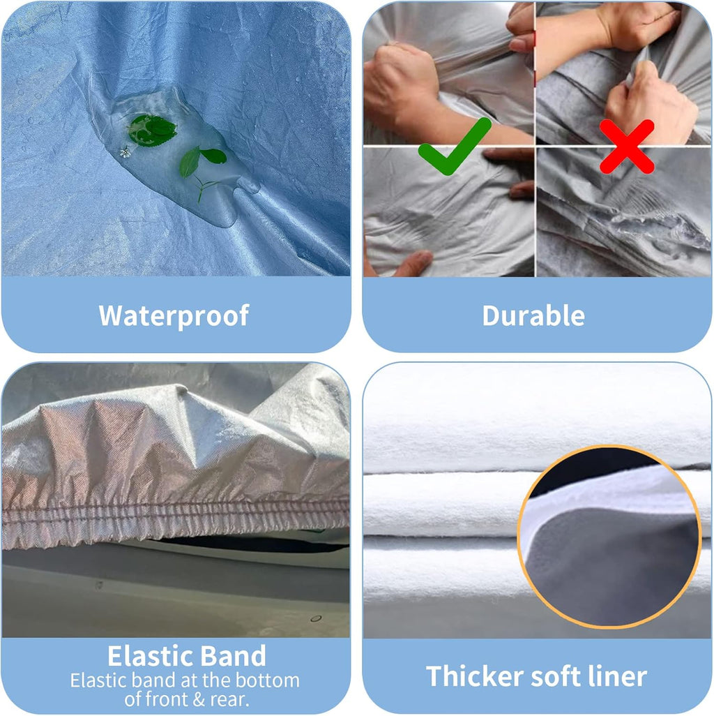 6 Layers Waterproof Cotton Car Cover with Zipper Y1248