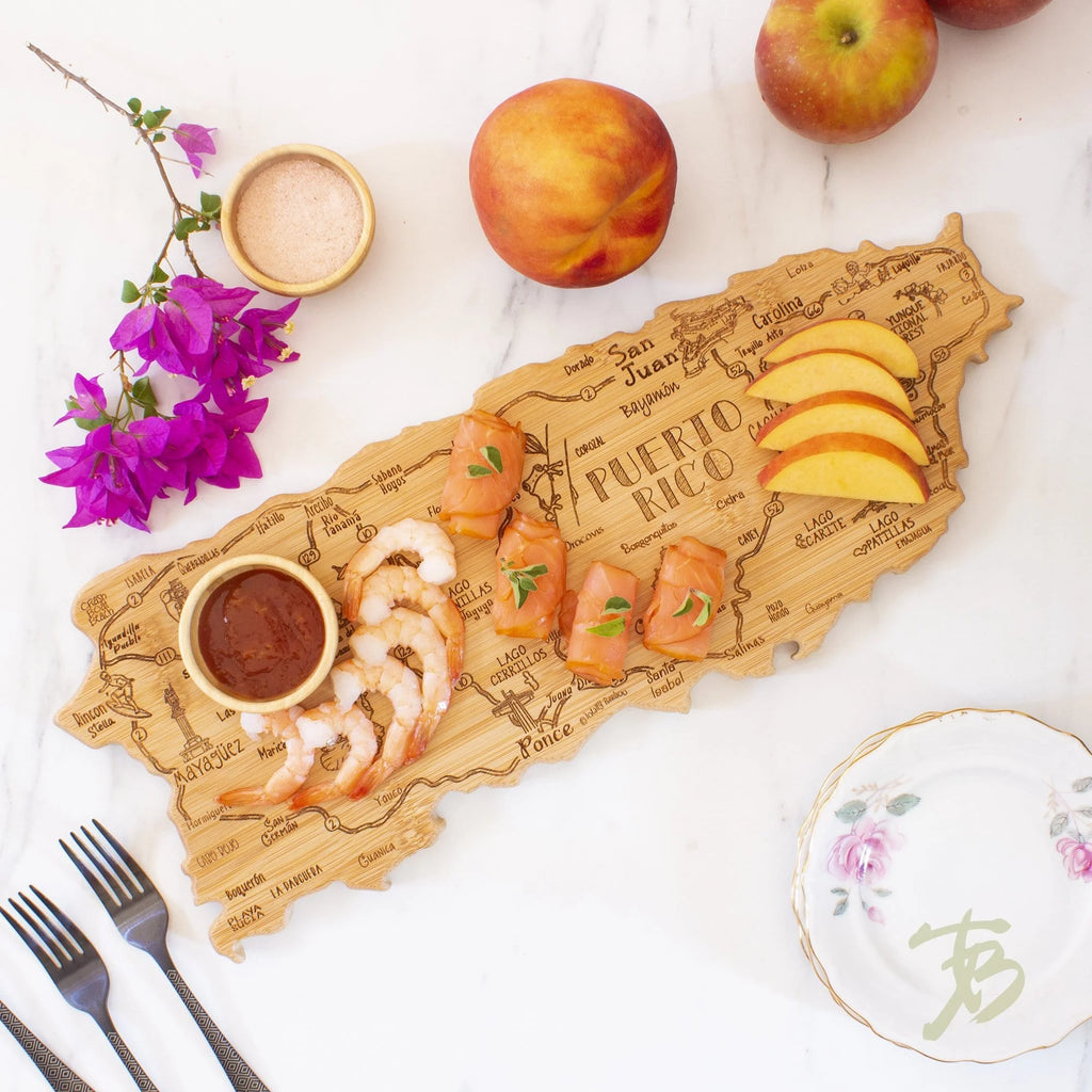 Puerto Rico Shaped Serving and Cutting Board L83018