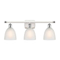 White and Polished Chrome 3 Light Bath Vanity Light S755913