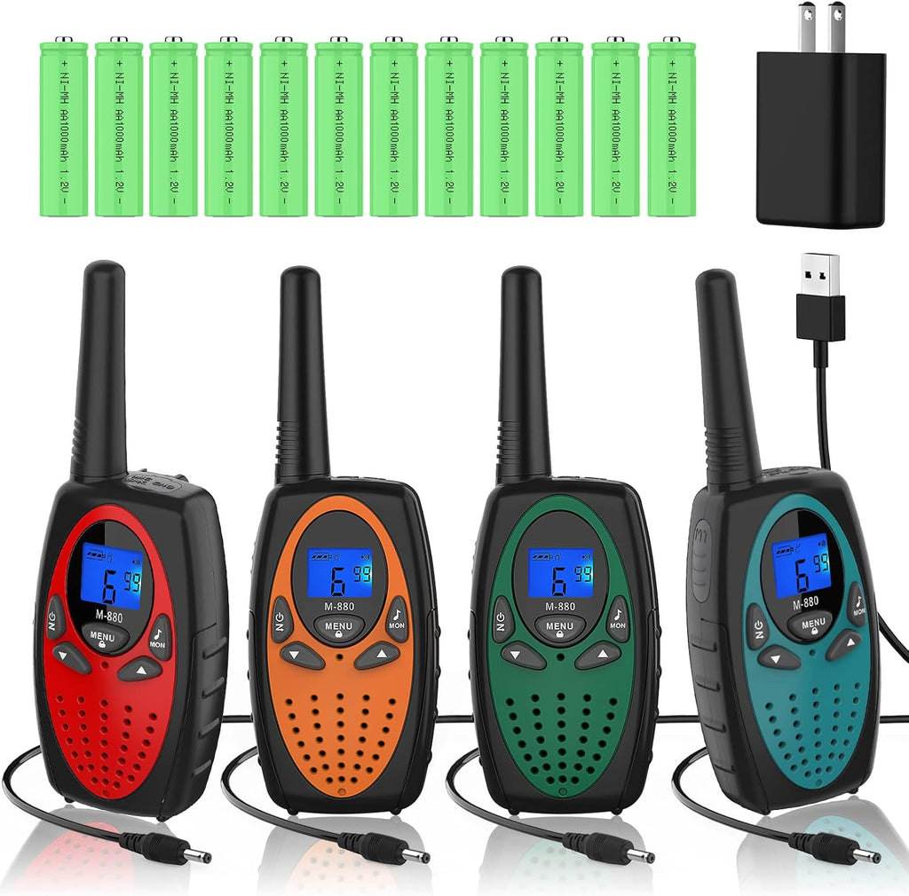 Rechargeable Walkie Talkie with 12 X 1000Mah Batteries and Charger, Two Way Radio Up to 3 Miles R61197