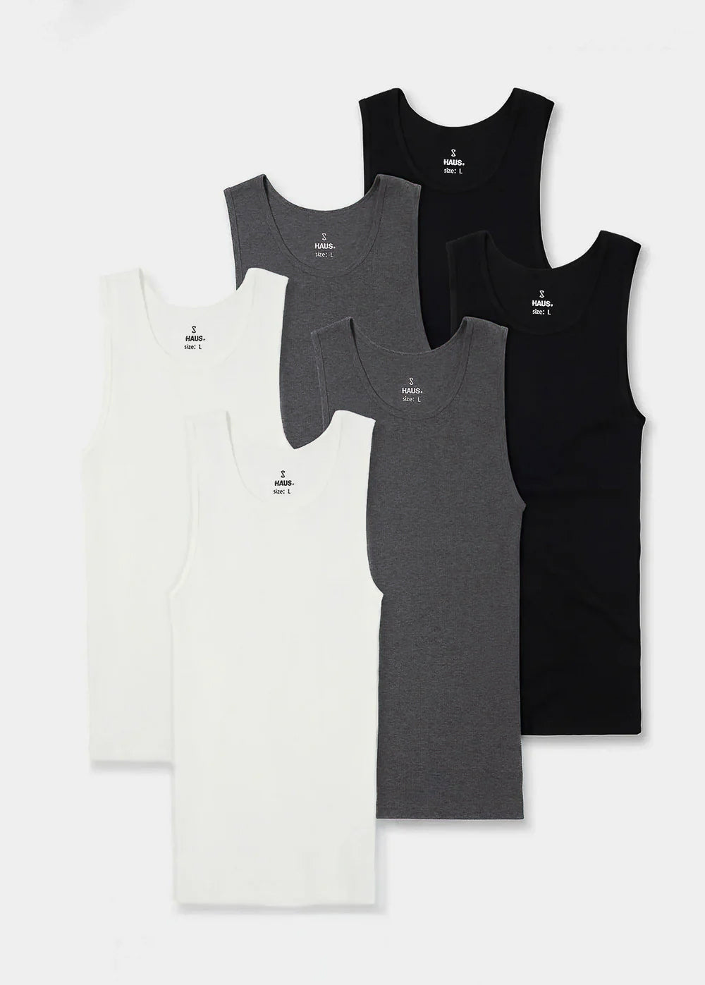 Premium Ultra-Soft Cotton Fitted Tank 6 Pack