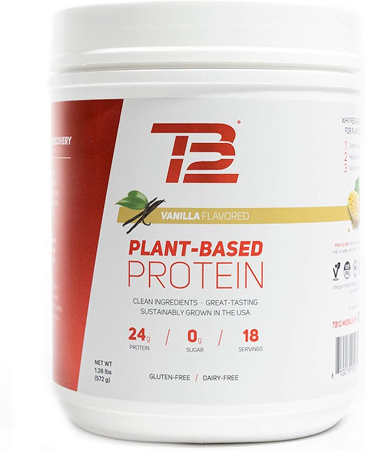 Vanilla Plant Based Pea Protein Powder, 18 Servings, Pack of 2 T8433