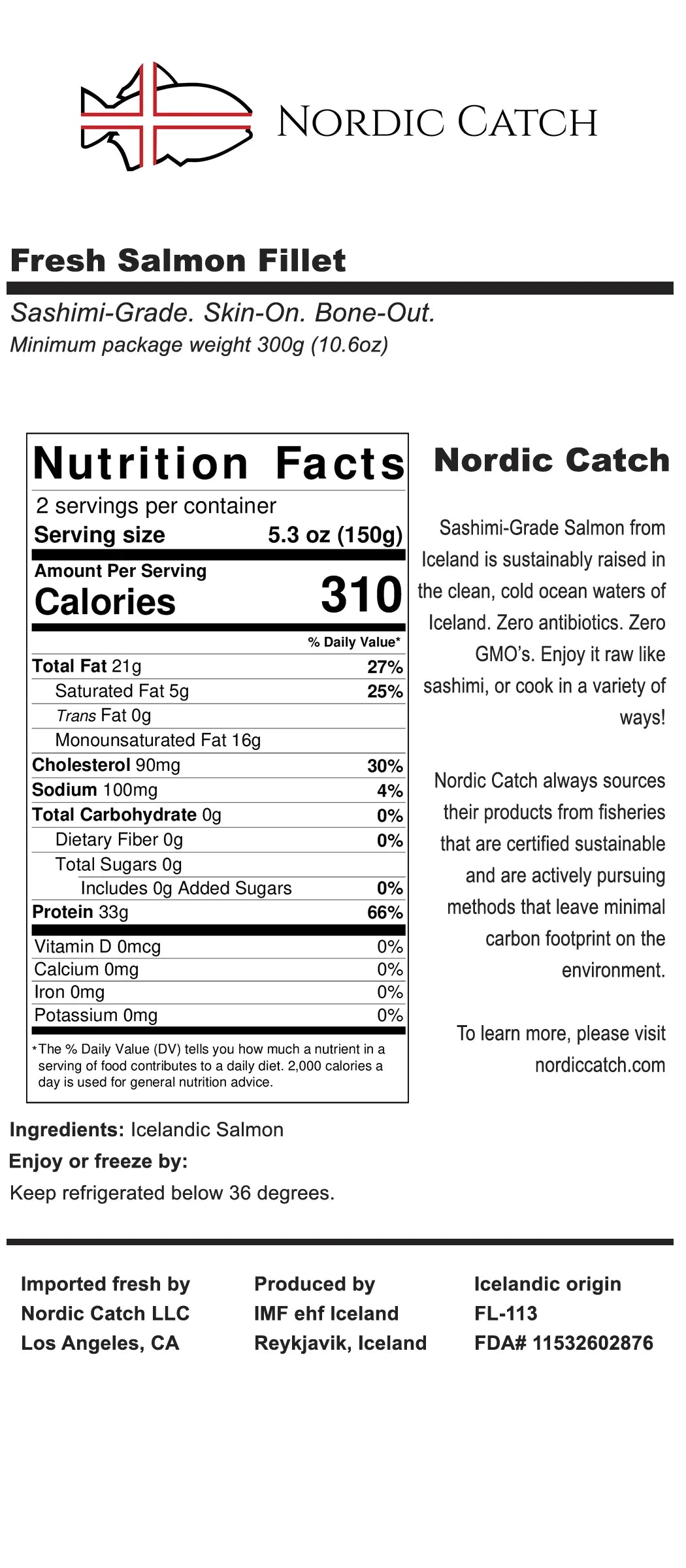 Salmon Nigiri Sushi Kit for 2 - Icelandic Salmon (11oz Fillet) P682