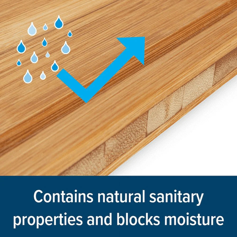 Bamboo Cutting Board with Juice Groove, 18 x 14 x 1-3/4 Inches I543022