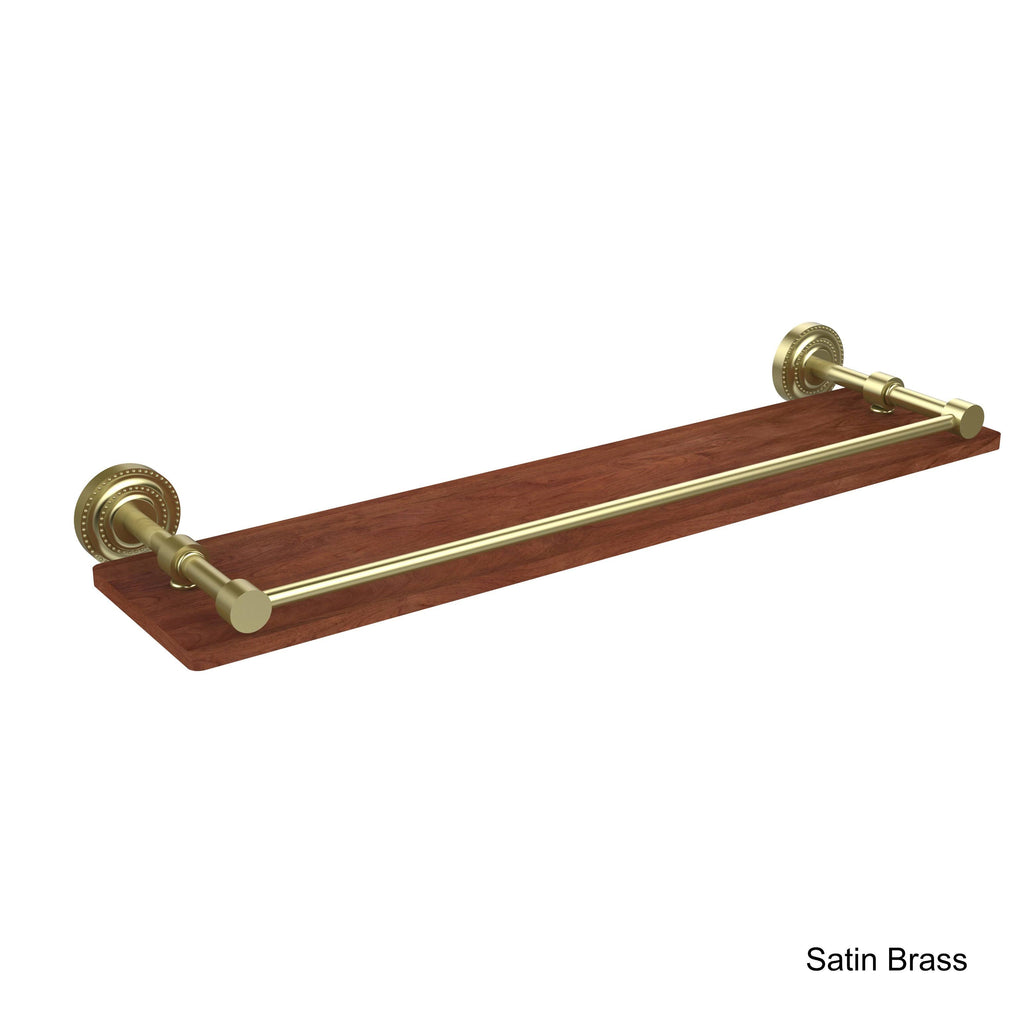 Antique Bronze Solid Ironwood Shelf with Gallery Rail R563