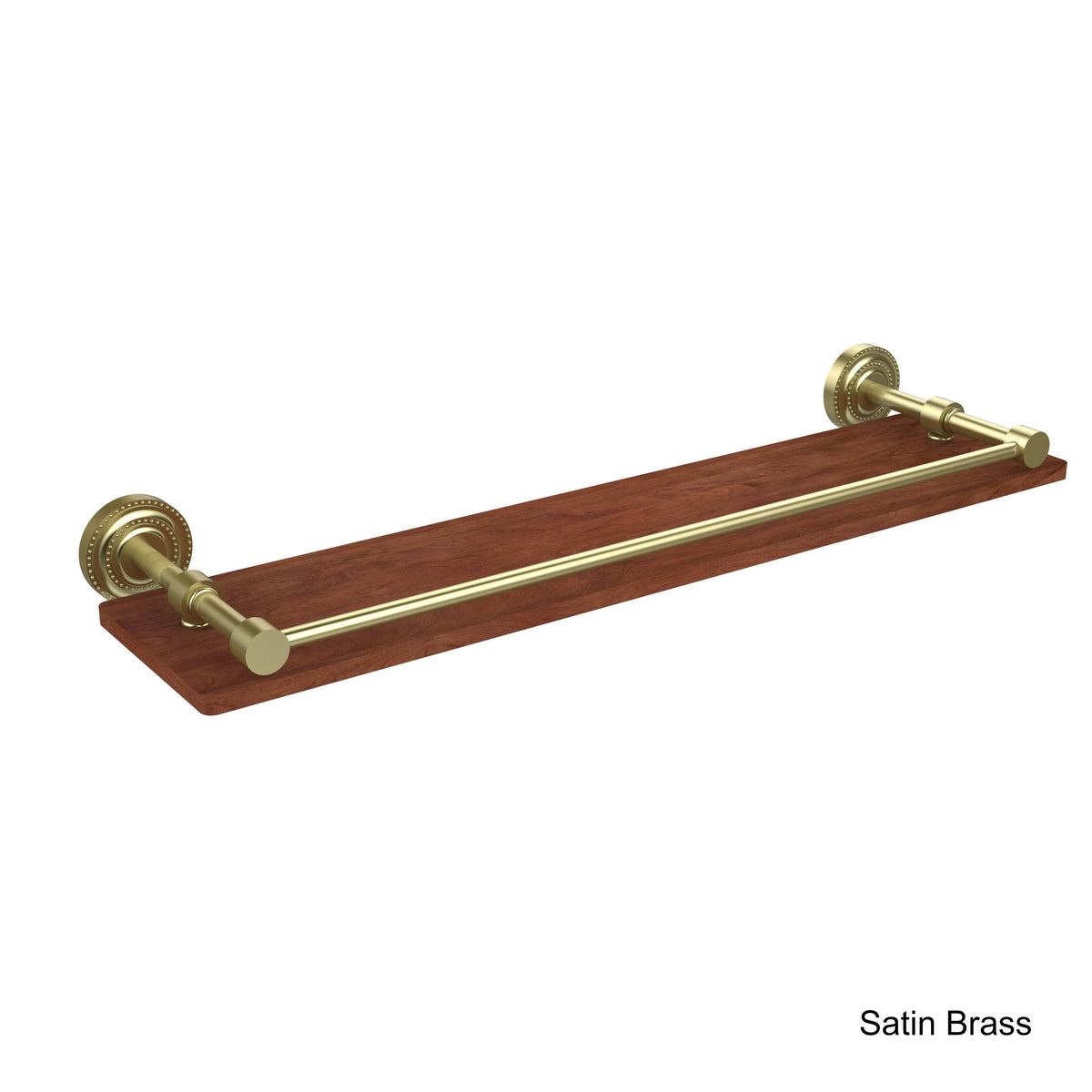 Antique Bronze Solid Ironwood Shelf with Gallery Rail R563
