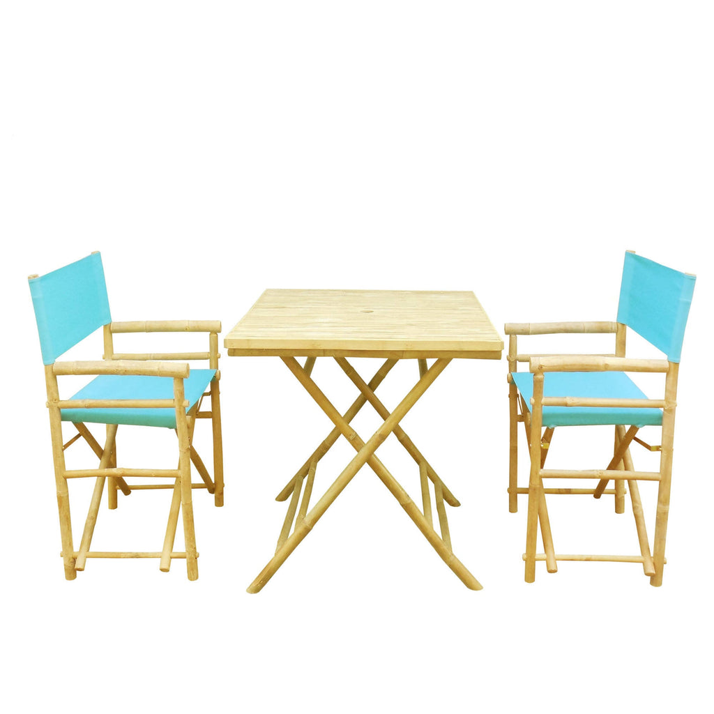 3 Piece Square Folding Bamboo Patio Dining Set N84426
