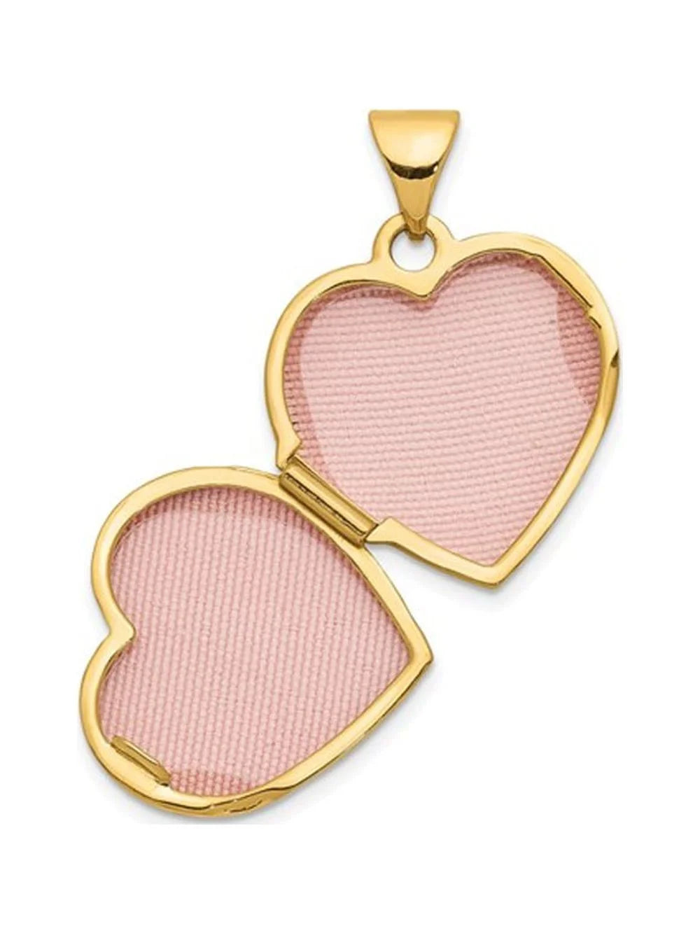 14K Yellow Gold Heart Locket Pendant Necklace with Chain E3346