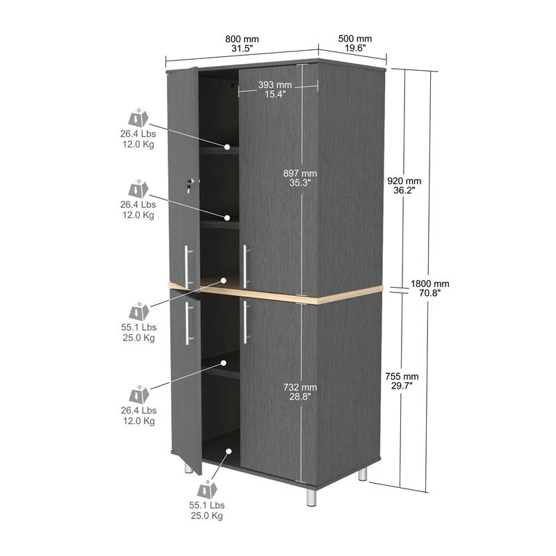 Graphite Grey Garage Cabinet Q74929