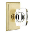 Satin Brass Privacy Door Knob with Rectangular Rose B3412