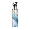 Blue Marble Stainless Steel Insulated Water Bottle with Straw Lid B70560