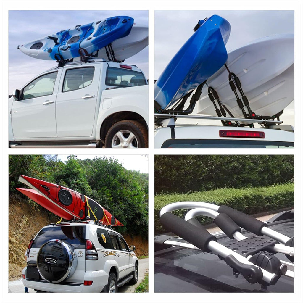 1 Pair Foldable J-Bar Kayak Roof Rack Carrier for SUV Truck Crossbars V3418