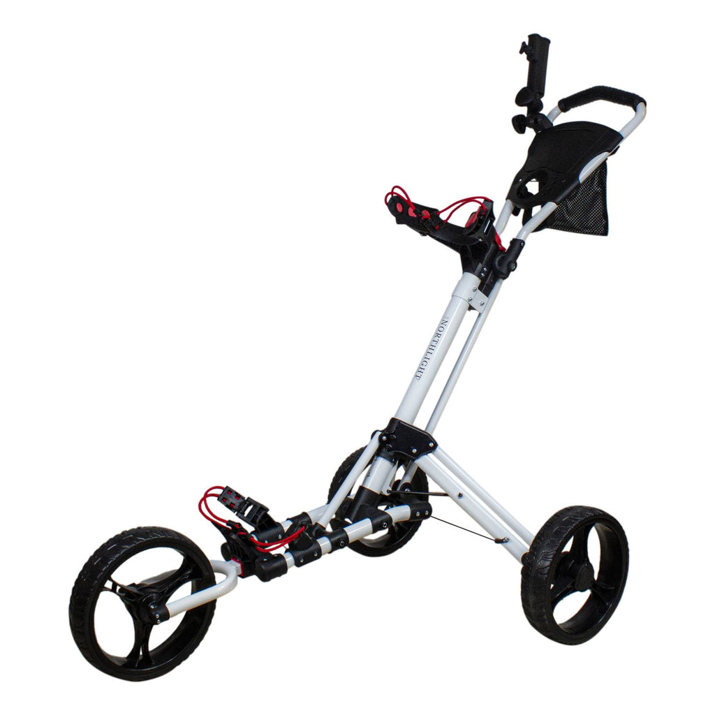 48x22 White and Black 3 Wheel Golf Bag Push Cart F105384