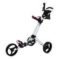 48x22 White and Black 3 Wheel Golf Bag Push Cart F105384