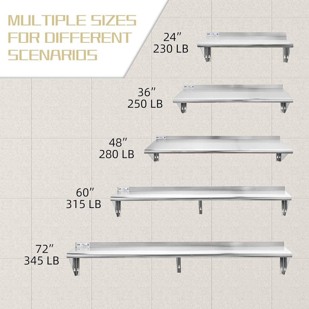 Stainless Steel Wall Mount Floating Shelving T5437