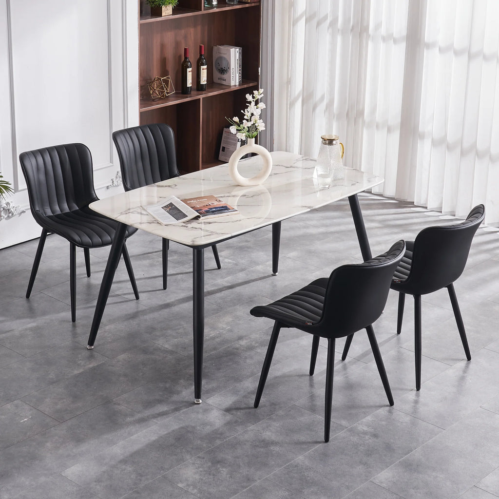 Black Faux Leather Dining Chair V339