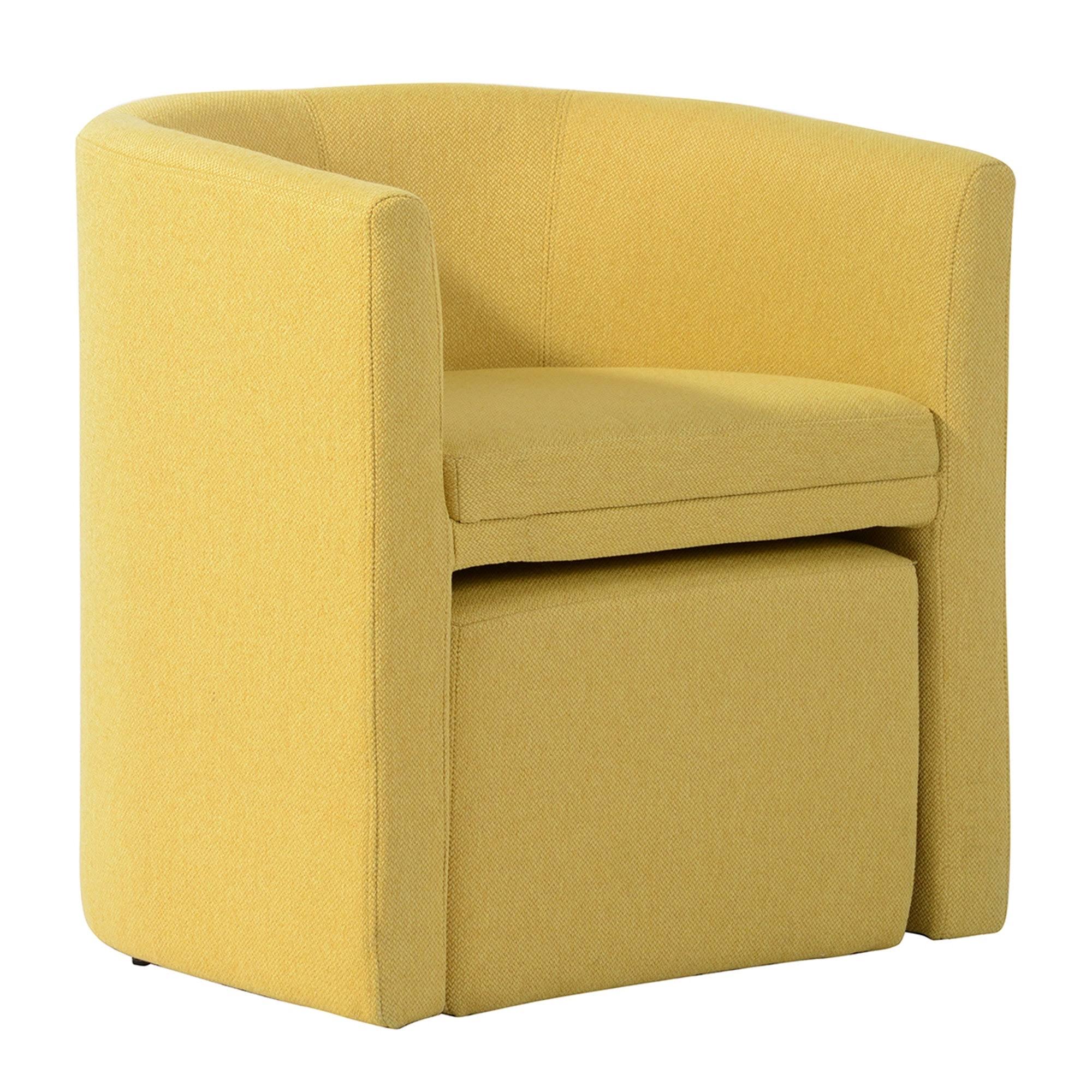 Blue Accent Chair with Ottoman F68679