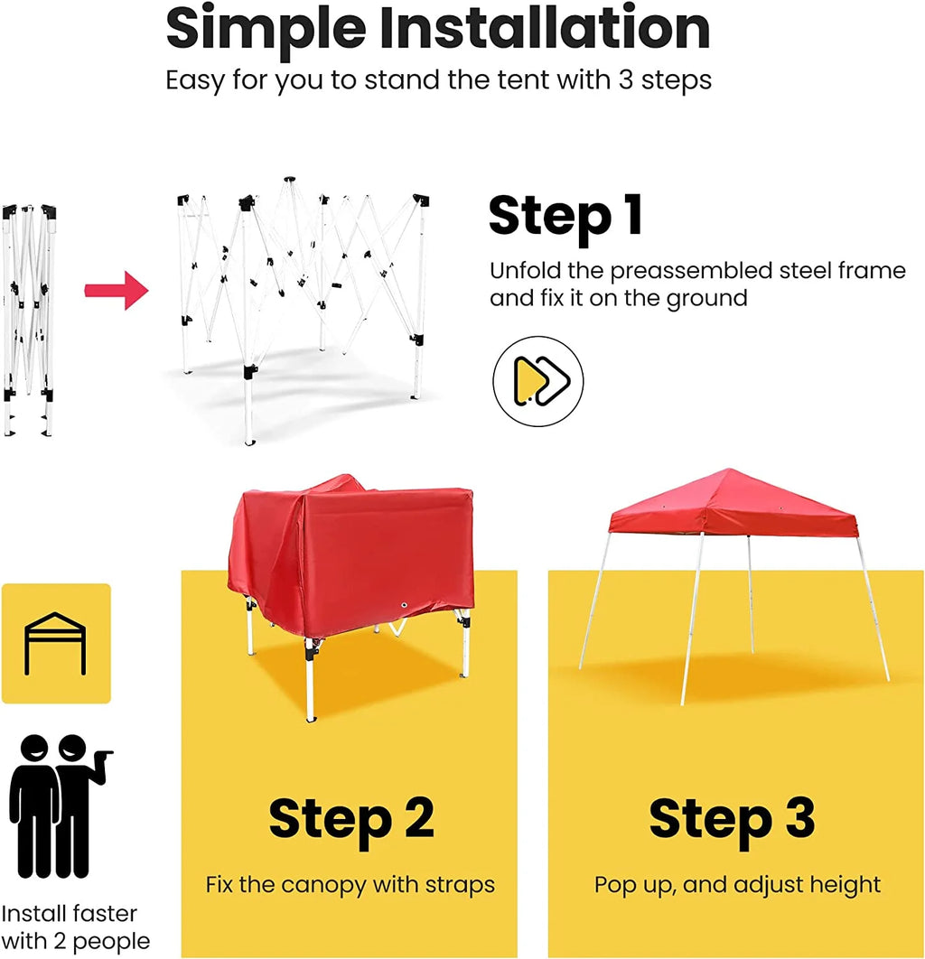 Red 8 x 8 Feet Pop Up Canopy Tent F953