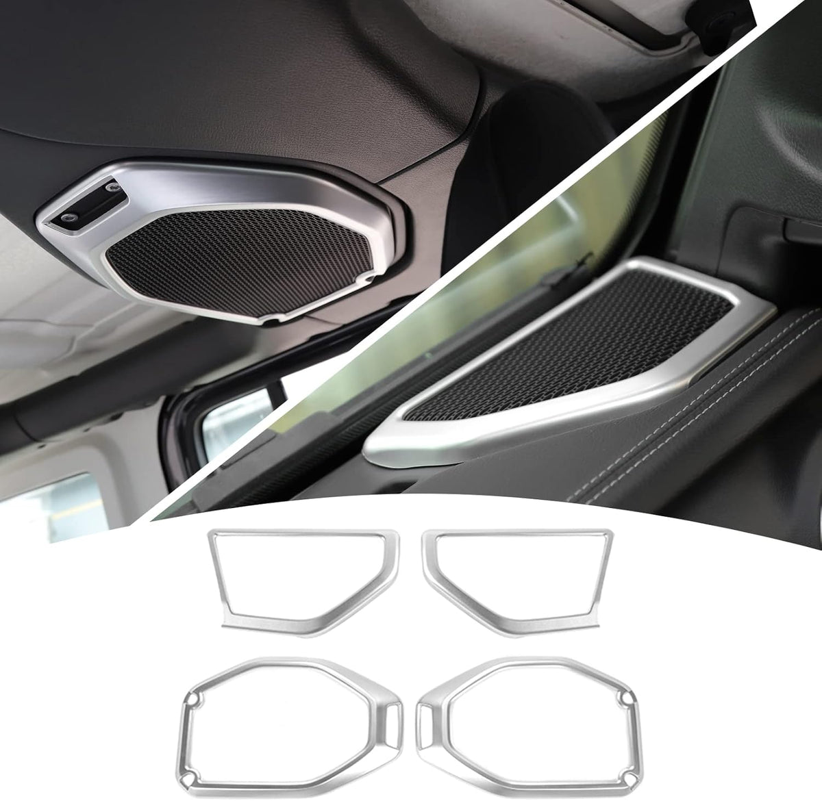 4PCS Car Roof Speaker & A Pillar Speaker Cover Trim Interior Accessories (Pink) M2314