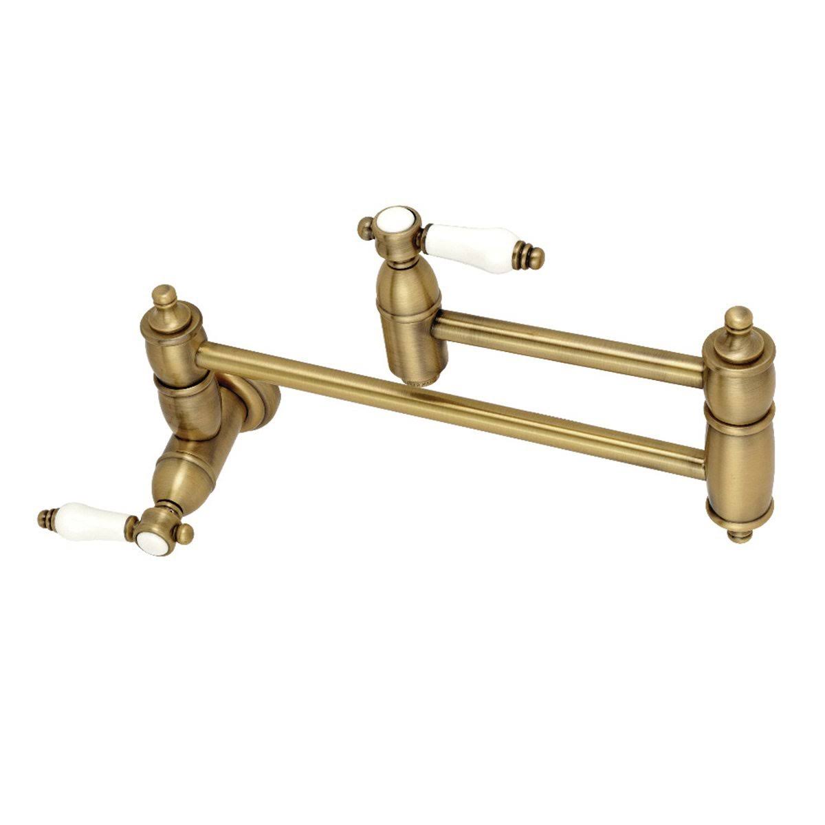 Brushed Nickel Wall Mount Pot Filler Kitchen Faucet A985424