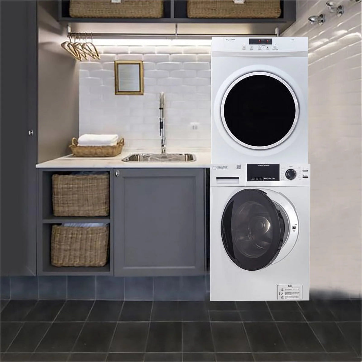 Compact 110V Vented Washer and Dryer Set Q5099