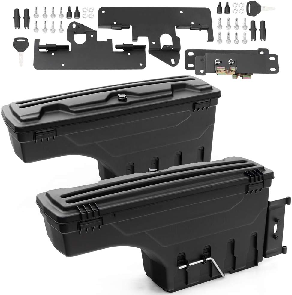 Lockable Truck Bed Storage Tool Box Black Swing Case N82105