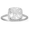 Sterling Silver Cubic Zirconia Halo Engagement Ring - Size 9 V49209