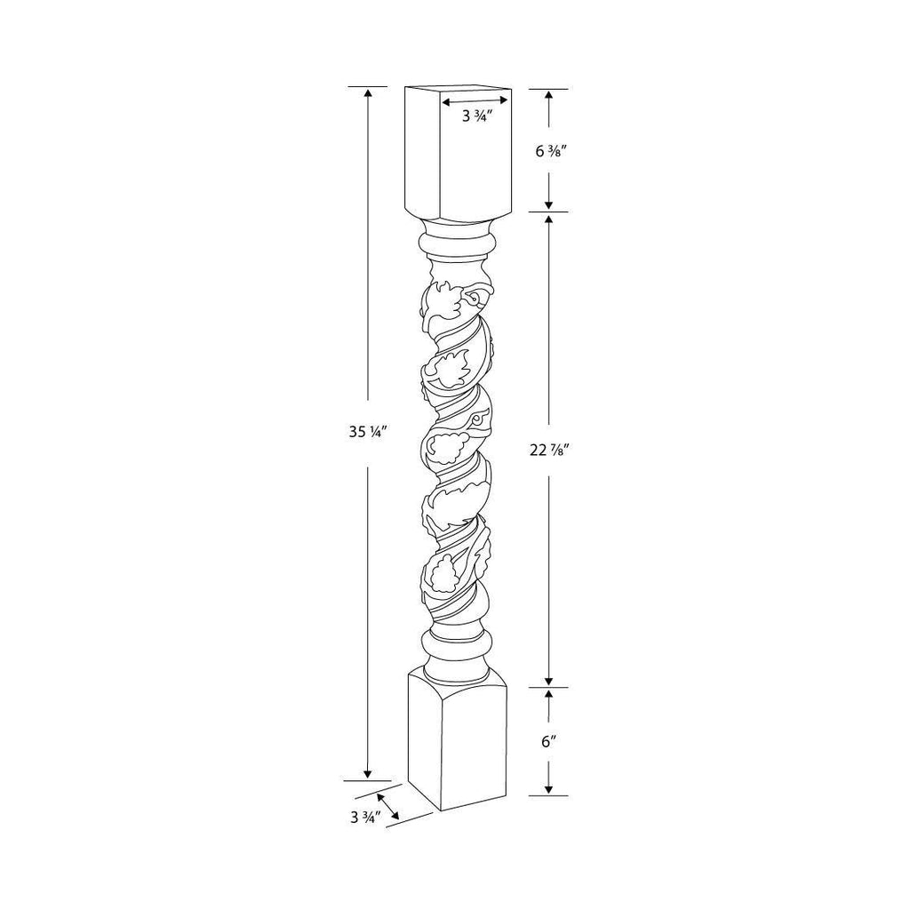 Unfinished Solid Cherry Kitchen Island Leg O5400
