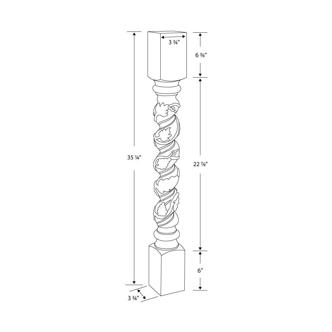 Unfinished Solid Cherry Kitchen Island Leg O5400