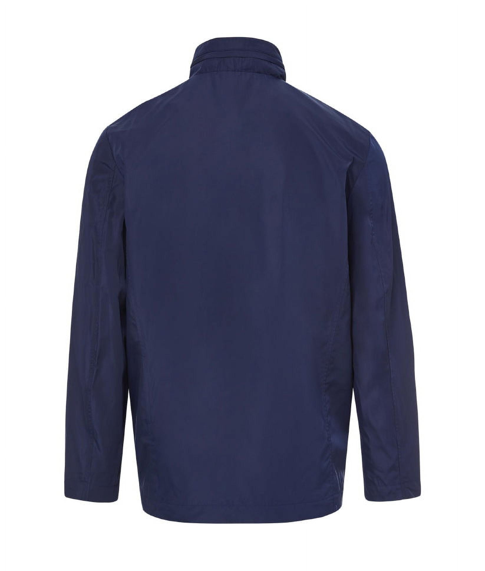Navy Long Sleeve Rain Jacket with Magnetic Closures Y110202