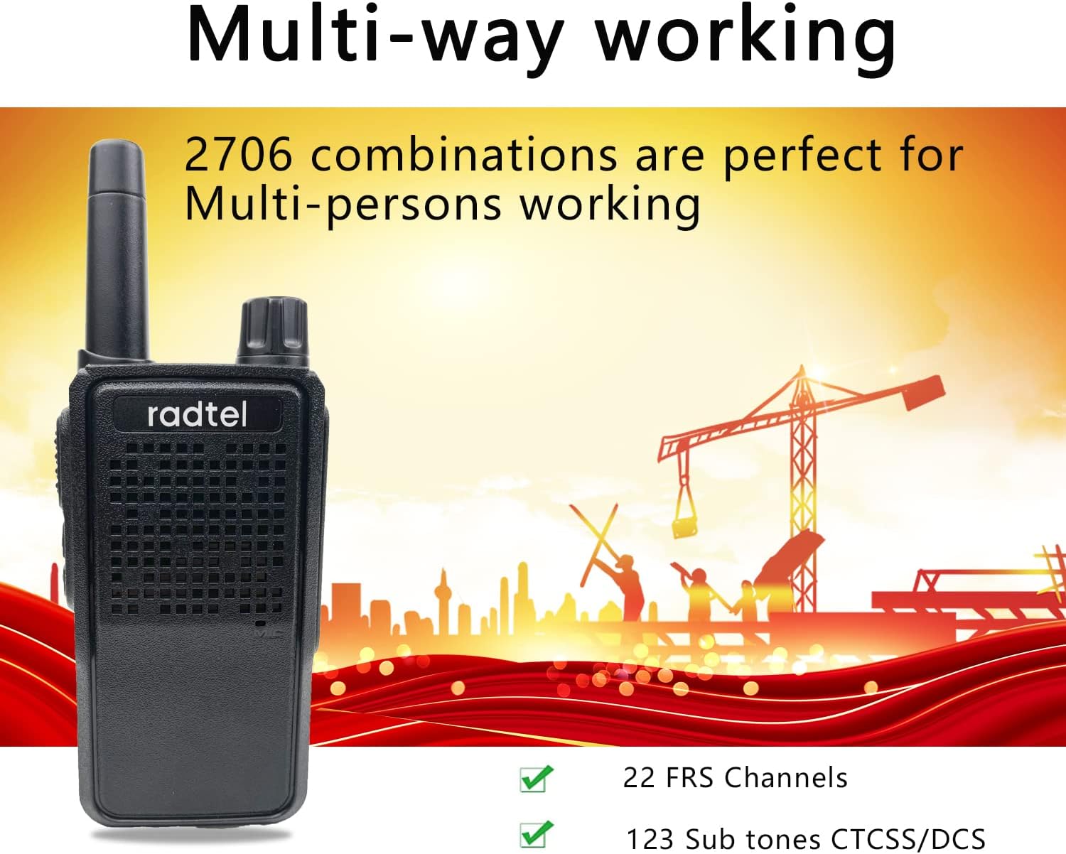 4 Pack Rechargeable Two Way Radio Walkie Talkies X6387