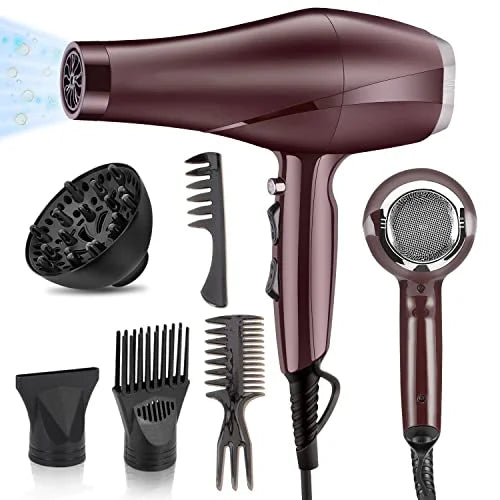 2000 Watt Negative Ionic Hair Dryer with Diffuser Concentrator Comb U402